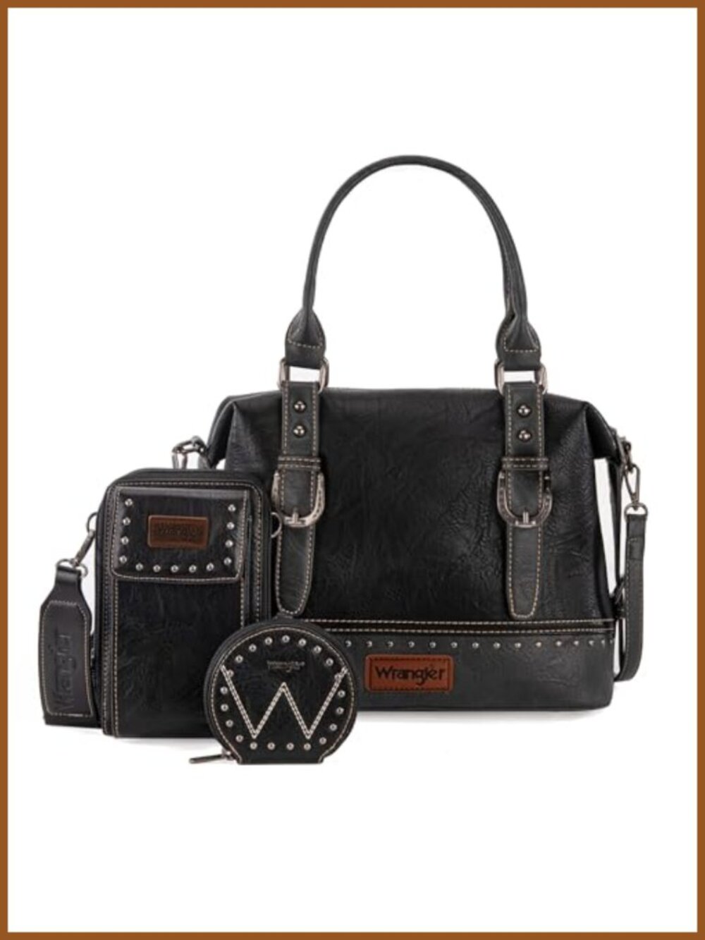 Montana West Doctor Bag Set 3Pc Top-Handle Satchel with Phone Bag Coin Purse